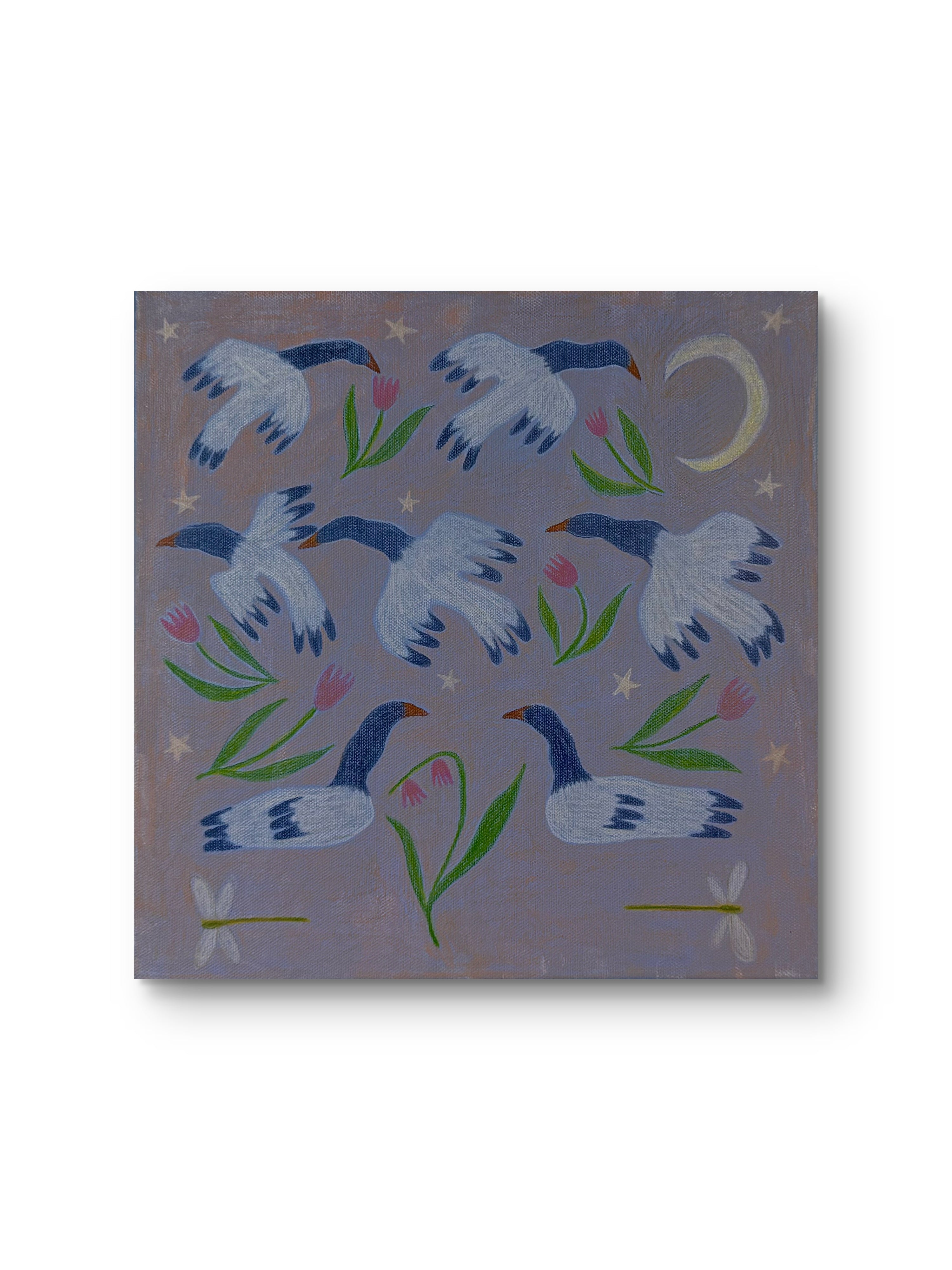Can’t Sleep? Try Counting Magpie Geese Print